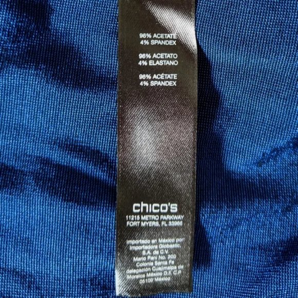 Chico's Travelers 3/4 Sleeve Square Neck Top, Navy Blue, XL - Picture 7 of 9